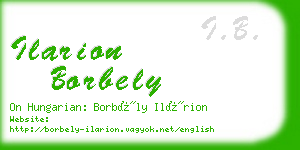 ilarion borbely business card